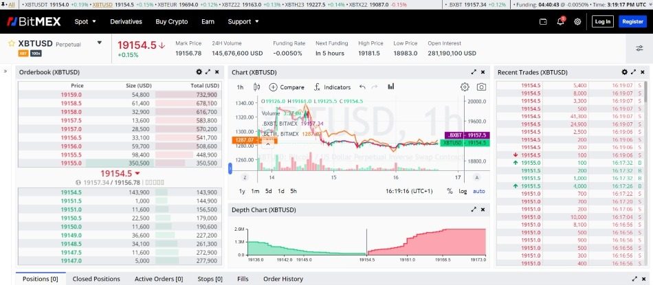 Trade perpetual swaps and crypto futures directly from the BitMEX website