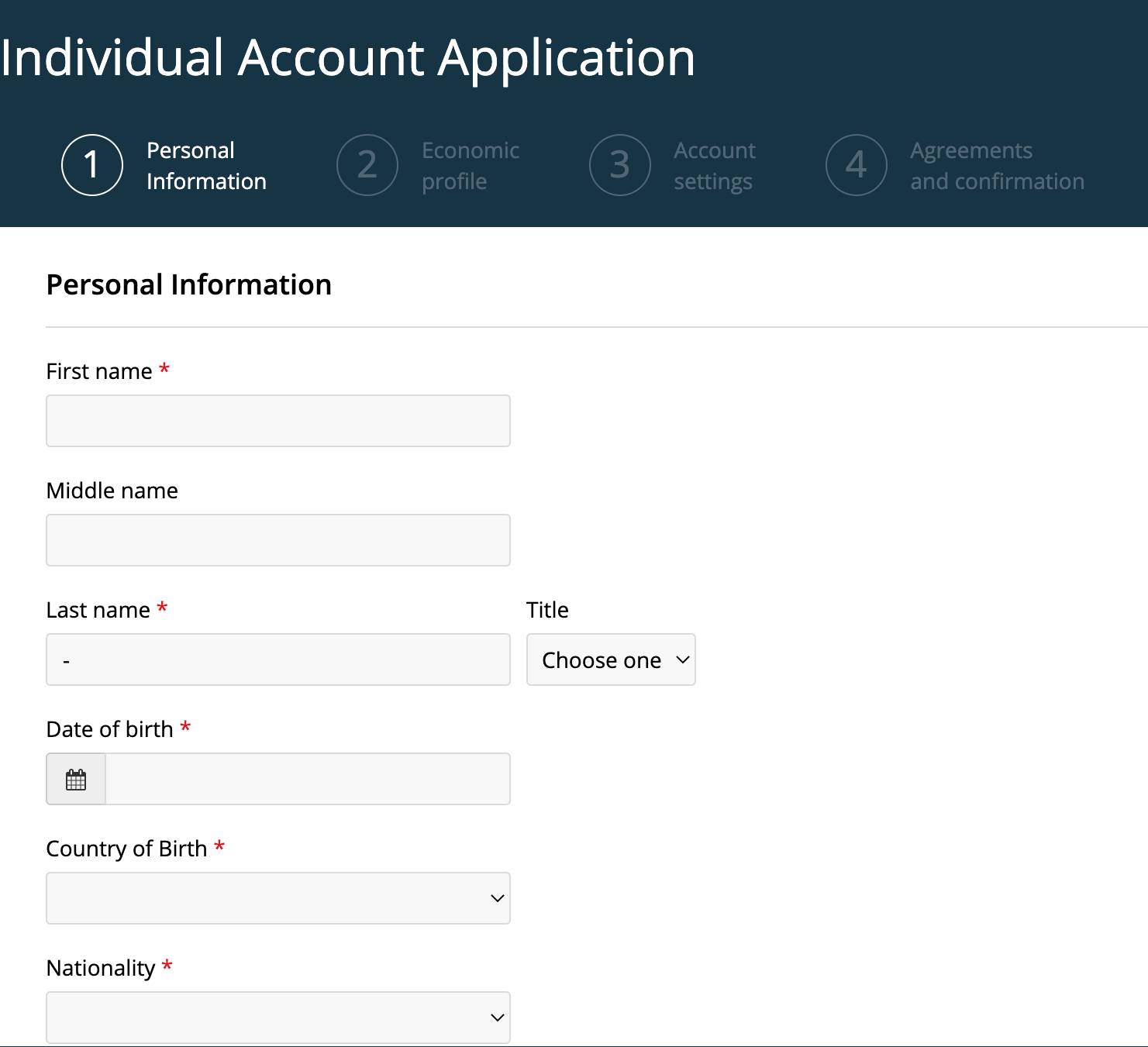 Follow Just1Trade's simple registration process to open an account and begin investing in global markets