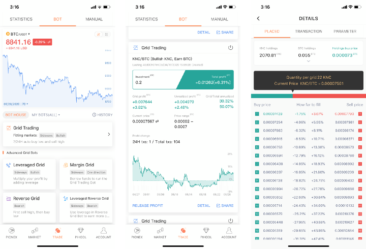 Pionex mobile crypto app with how to stop bot and release profit guides