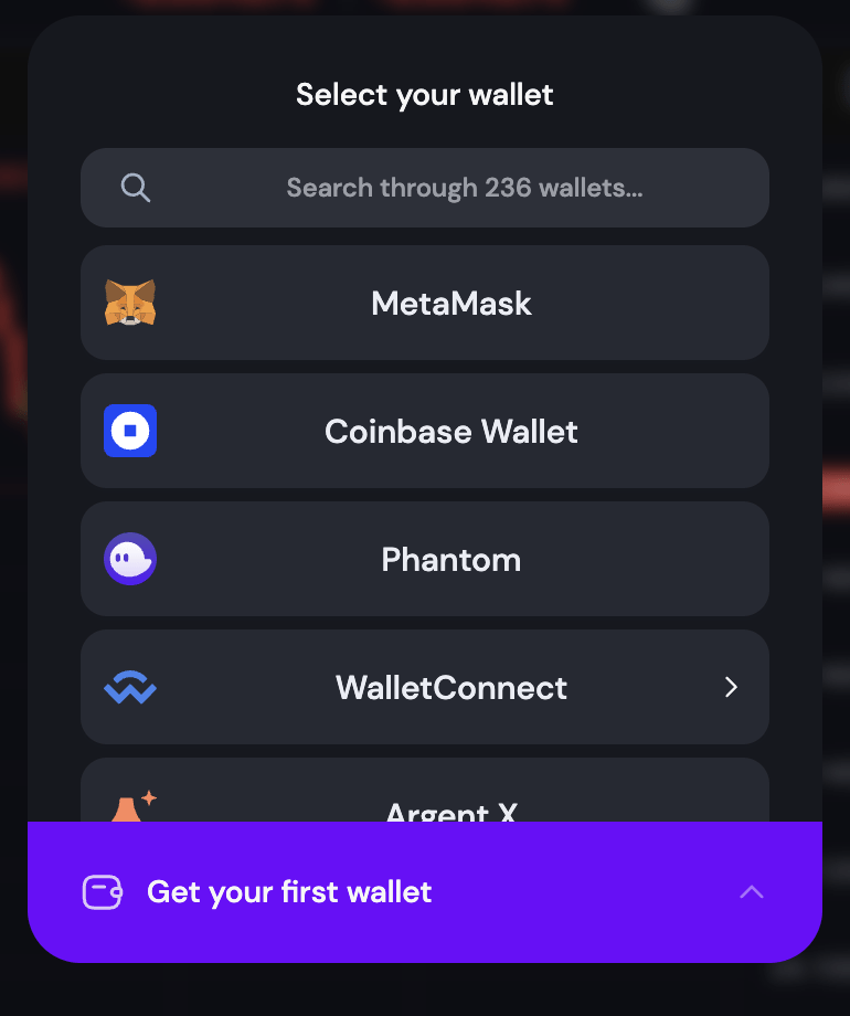 List of wallets at UniDex