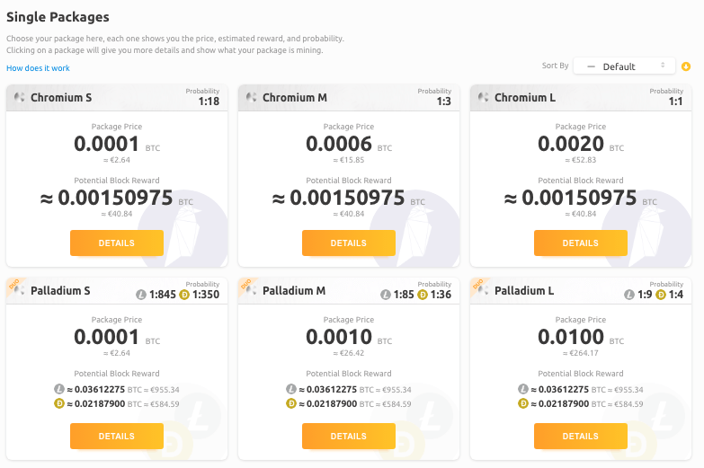 NiceHash EasyMining packages