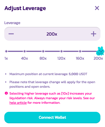 Leverage adjustment process at PancakeSwap