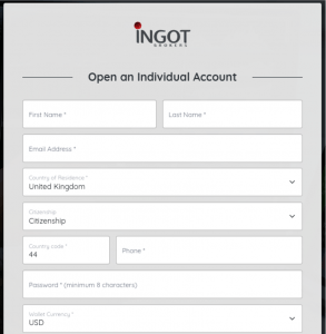 How to open an Ingot Brokers account