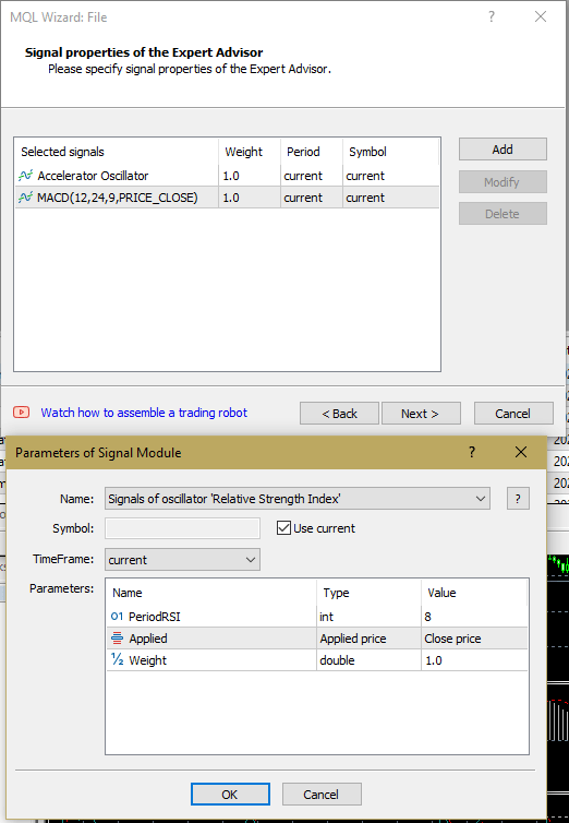 Customise MT4 expert advisors using the wizard's signals properties editor or download a free EA from the online collection