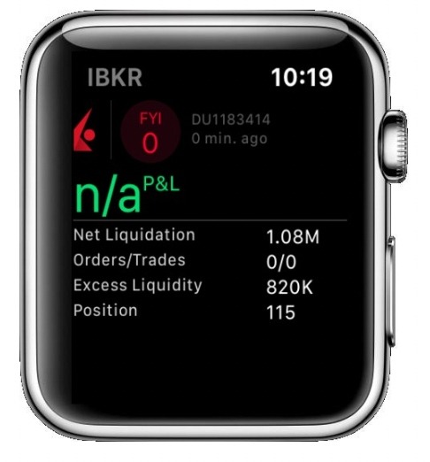 Interactive Brokers smartwatch trading app