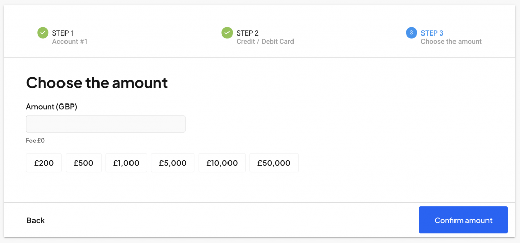 Screenshot showing Pepperstone's deposit funds