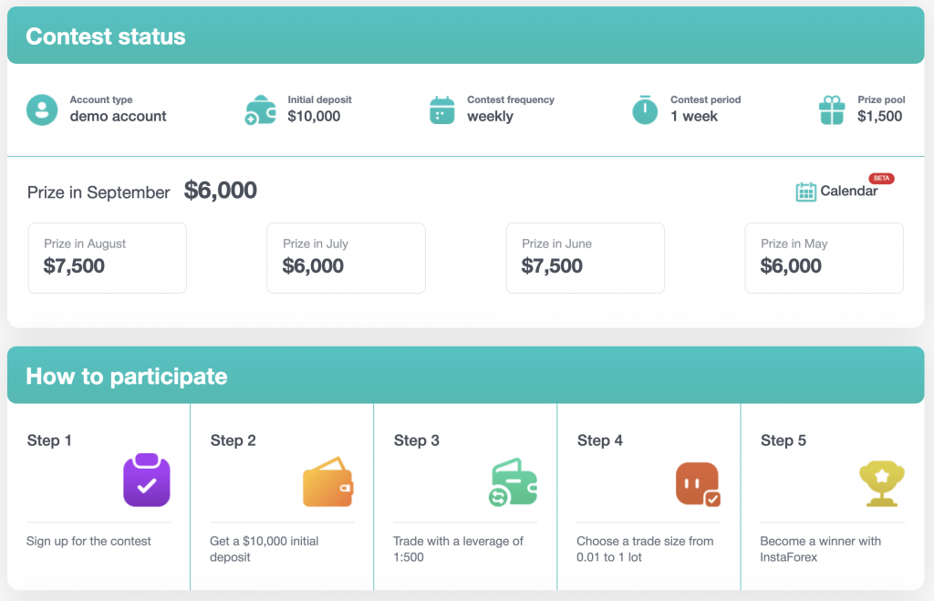 Trading competition at Instaforex